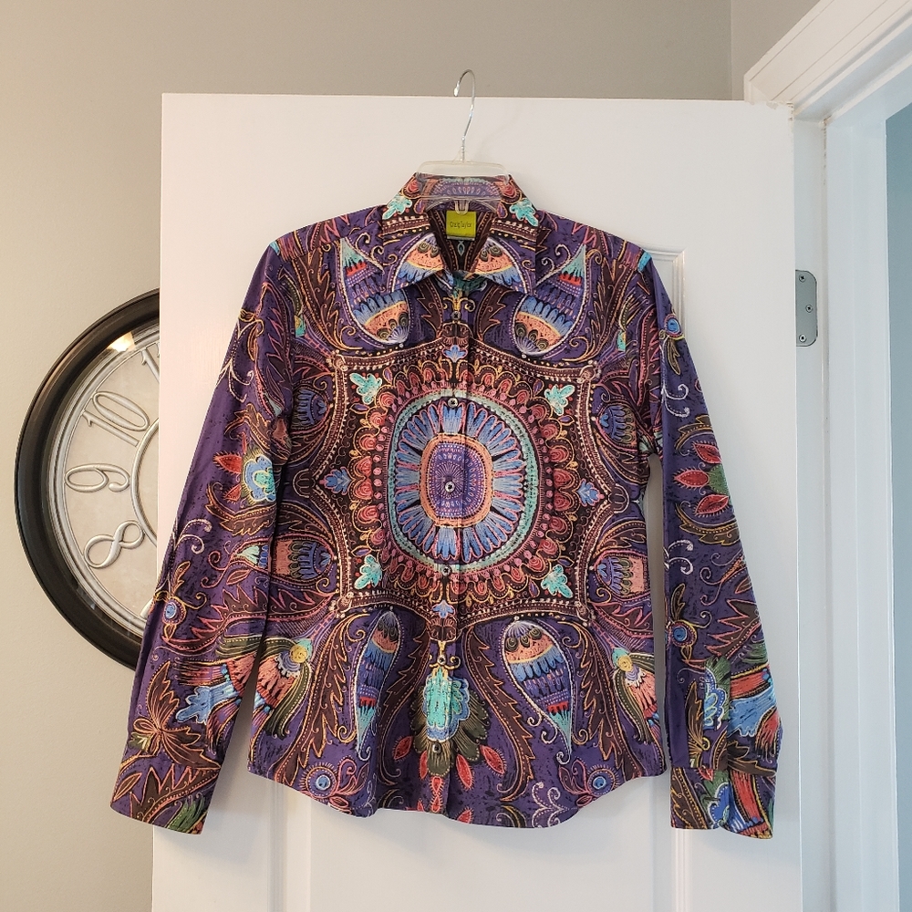 Craig Taylor fiona fit Masquerade Ball  button down shirt M
